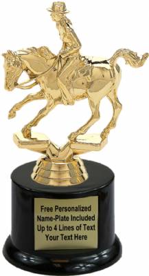 6 1/2" Cutting Horse Female Rider Trophy Kit with Pedestal Base