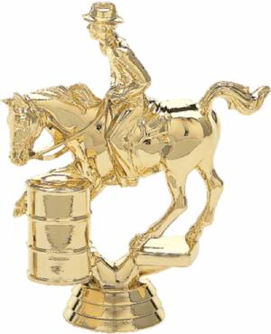 4 1/2" Barrel Racing Male Trophy Figure Gold