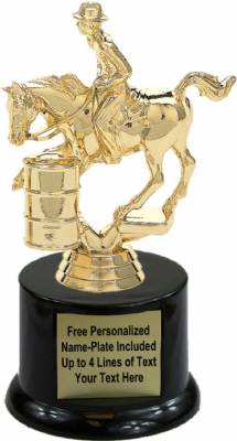 6 1/2" Barrel Racing Male Trophy Kit with Pedestal Base