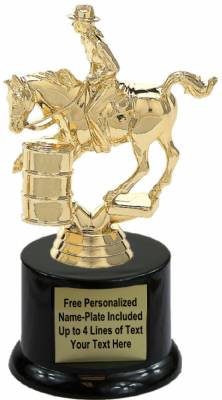 6 1/2" Barrel Racing Female Trophy Kit with Pedestal Base