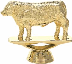 3" Hereford Steer Gold Trophy Figure