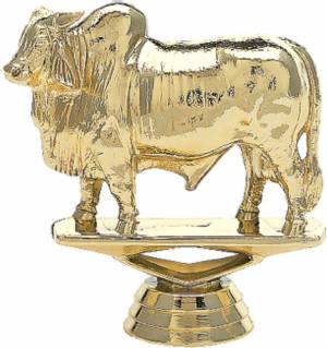 3" Brahma Bull Gold Trophy Figure