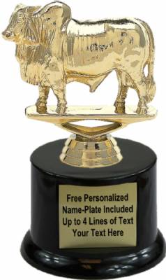 5" Brahma Bull Trophy Kit with Pedestal Base