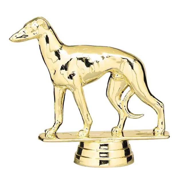 3 3/8" Greyhound Dog (Tail Tucked) Gold Trophy Figure