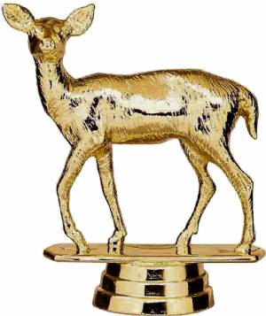 3 1/4" Deer Doe Gold Trophy Figure