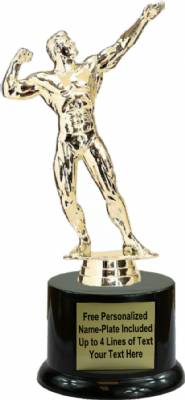 8 1/4" Male Bodybuilding Trophy Kit with Pedestal Base