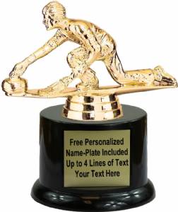 5" Curling Male Trophy Kit with Pedestal Base
