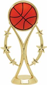 6" Color Sport Basketball Trophy Figure Gold