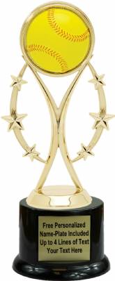 8" Color Sport Softball Trophy Kit with Pedestal Base