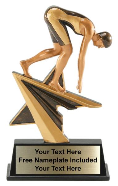 7" Swimming Female Star Power Sport Resin Trophy