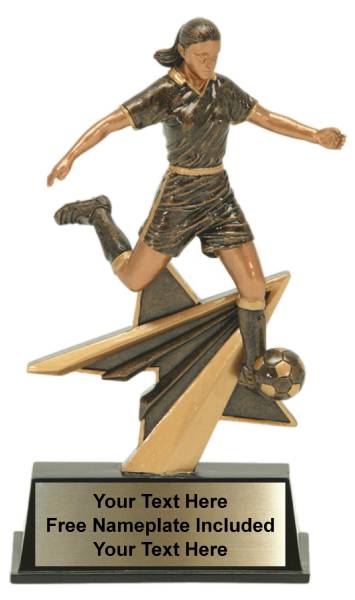 7" Soccer Female Star Power Sport Resin Trophy