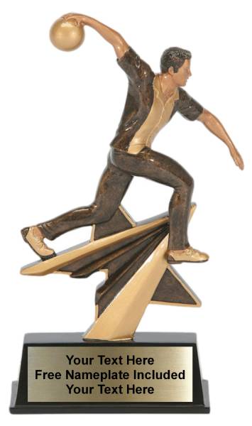 7" Bowling Male Star Power Sport Resin Trophy