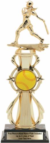 Softball Color Riser Pre-Assembled Trophy