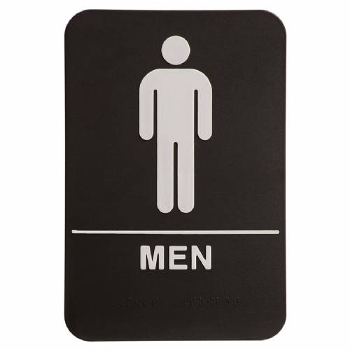 ADA 6" x 9" Men Restroom Sign Black / White