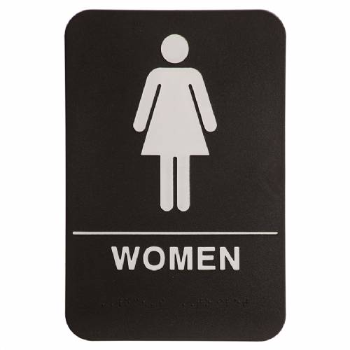 ADA 6" x 9" Women Restroom Sign Black / White