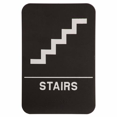 ADA 6" x 9" Stairs Sign Black / White