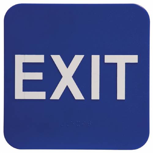 ADA 6" x 6" Exit Sign Bue/White