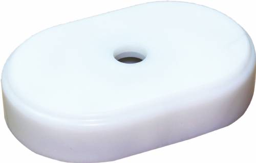 2" x 3" Oval Weighted Plastic Trophy Lid (White)