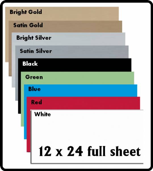 12" x 24" Sheet Engraving Metal Aluminum 9 Colors