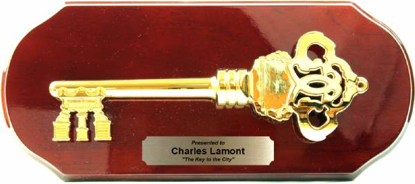 16" x 7" Large Key to the City Complete Plaque