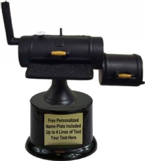 6 1/2" Black Cast Resin Bar-B-Q Grill Trophy Kit with Pedestal Base