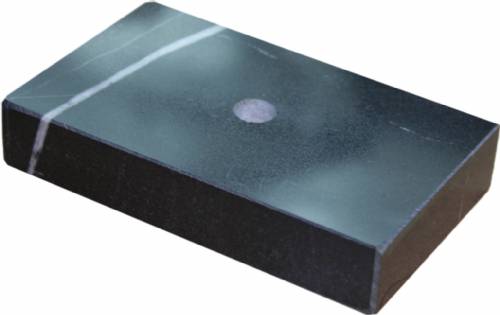 Black Marble Trophy Base 2 1/2" x 4" 1 Hole