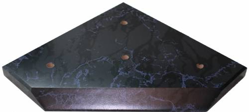 Black Marble Finish Wood Slant Front 3 Post Trophy BASE ONLY