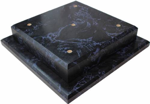 Black Marble Finish Wood 4 Post Trophy Base and Lid Set #3