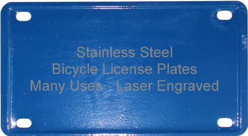 2 1/4" x 4" Blue Laser Engravable Stainless Steel Plate #2