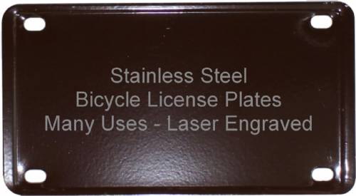 2 1/4" x 4" Brown Laser Engravable Stainless Steel Plate #2