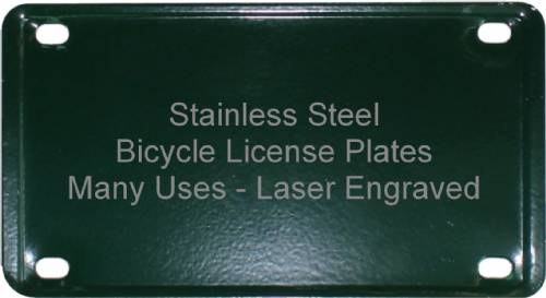 2 1/4" x 4" Forest Green Laser Engravable Stainless Steel Plate #2