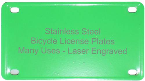2 1/4" x 4" Lime Green Laser Engravable Stainless Steel Plate #2