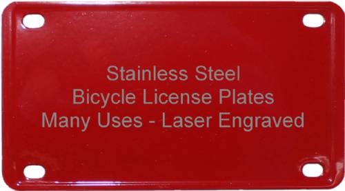 2 1/4" x 4" Red Laser Engravable Stainless Steel Plate #2