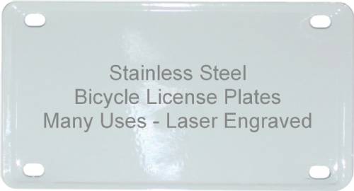 2 1/4" x 4" White Laser Engravable Stainless Steel Plate #2