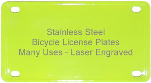 2 1/4" x 4" Neon Yellow Laser Engravable Stainless Steel Plate #2