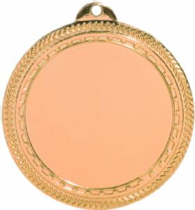 2" Bright Finish 1 1/2" Insert Holder Award Medal #3
