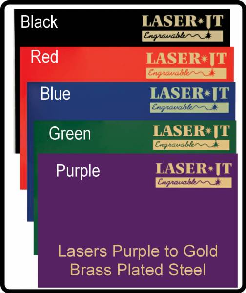 12" x 24" Sheet Laser-IT Brass Plated Steel 5 Colors