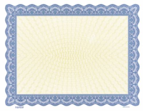 Blue Bison Series Blank Certificate