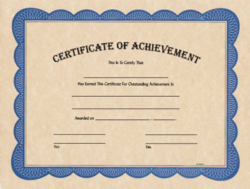 Blank Certificate of Achievement