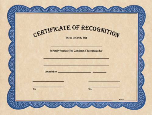 Blank Certificate of Recognition