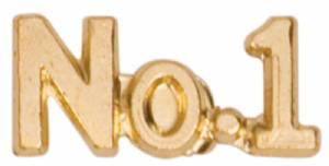 Gold Number One Lapel Chenille Insignia Pin - Metal