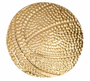 Gold Basketball Lapel Chenille Insignia Pin - Metal