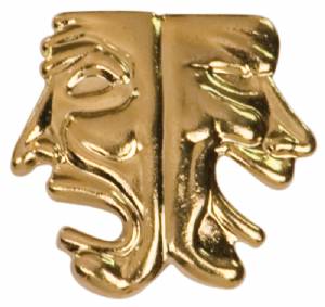 Gold Drama Lapel Chenille Insignia Pin - Metal