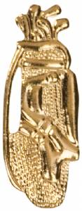 Gold Golf Bag Lapel Chenille Insignia Pin - Metal