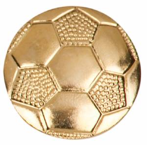 Gold Soccer Lapel Chenille Insignia Pin - Metal