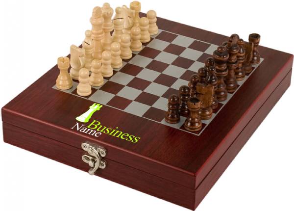 Rosewood Finish Chess Gift Set #4