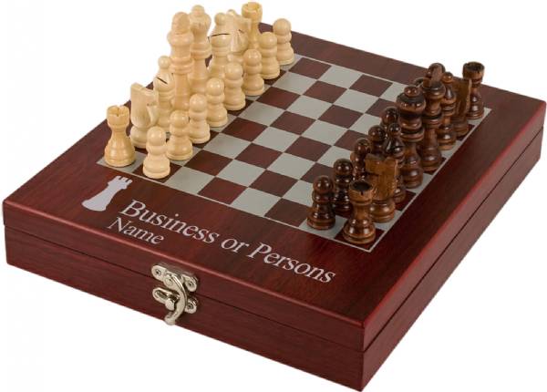 Rosewood Finish Chess Gift Set #5