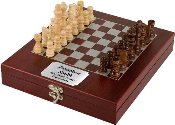 Rosewood Finish Chess Gift Set #6