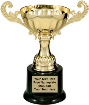 6 1/2" Gold Metal Cup Trophy