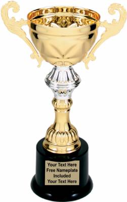 8 3/4" Gold Metal Cup Trophy